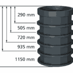 Cipax Förhöjningshals kapbar 290-1150 mm Avlopp FÖRHÖJNINGSHALS D600 H1150 CIPAX