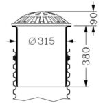 Kupolsil med teleskopsrör 315 Avlopp 315 KUPOLSIL TILL 315 TELESKOPRÖR