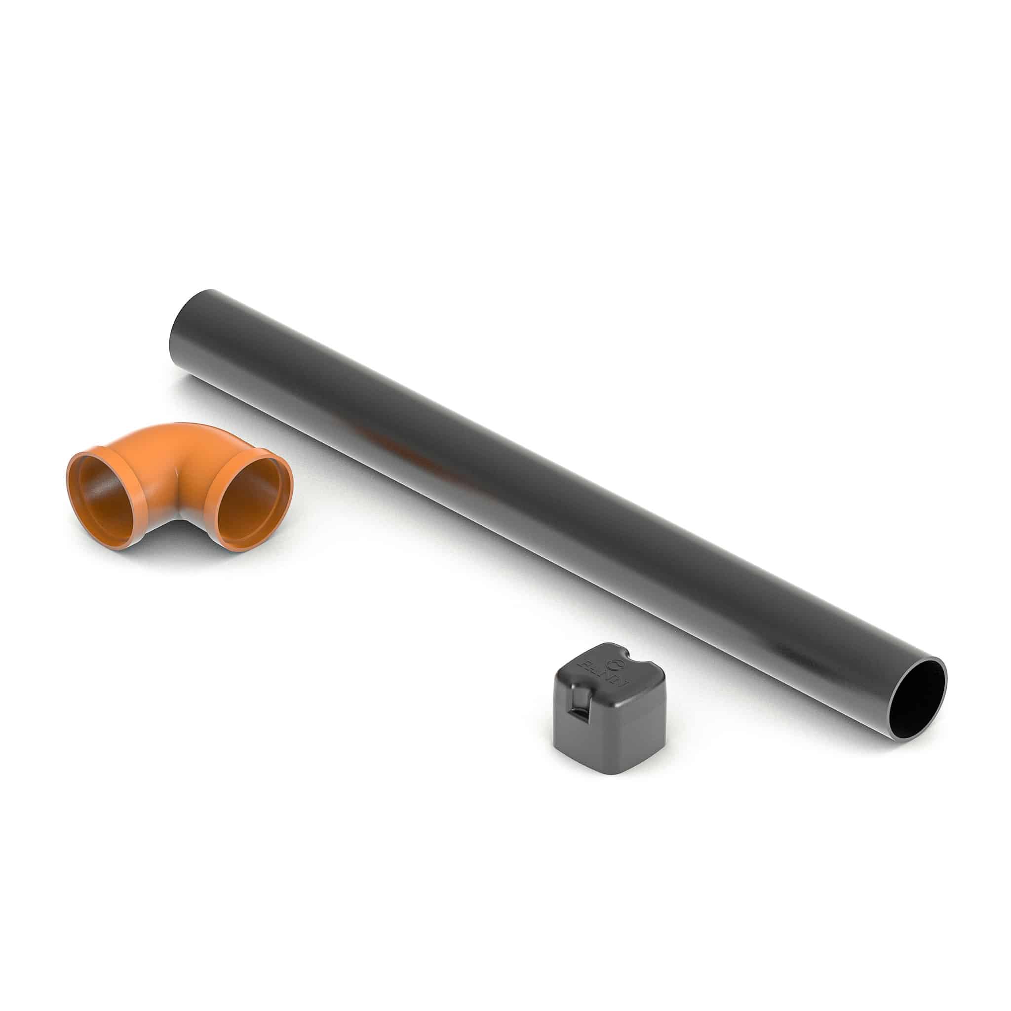 Paket AV avluftning In-drän Avlopp AVLUFTNINGSPAKET 110 MM FÖR AVLUFTNING SVART FANN