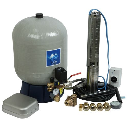 Komplett SP 4"-paket, 3x400 V med glasfiberarmerad tank Komplett SP 4"-paket, 3x400 V med glasfiberarmerad tank Vatten DAHLS PUMPPAKET SP2A