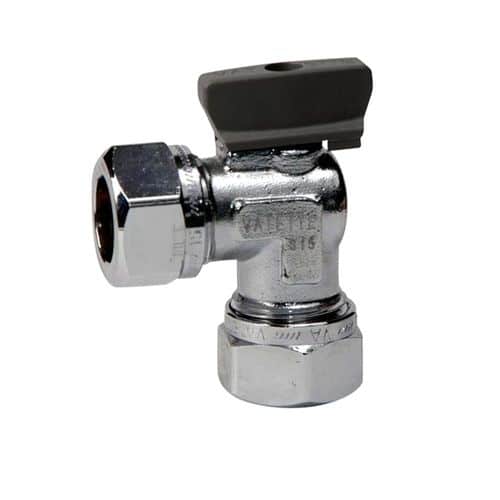 Vatette förkromad kulventil i vinkel med vred Vatten Vatette kulventilsvinkel med vred