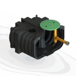CIPAX Grovrenstank 2200L  1-2 hushåll CPX Grovrenstank med en totalvolym på 2200L ger ett kompletterande slamlager i motsvarande storlek och separerar samt lagrar slam från avloppsvatten som ett försteg till ett minireningsverk (SBR) alternativt ett platsbyggt reningsverk