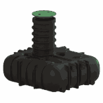 CIPAX Slamavskiljare 4200L med pumpbrunn 1-2 hushåll Robust, lågbyggd slamavskiljare med stor slamlagringskapacitet utrustad med 3 kammare samt integrerad pumpbrunn som ger extra lång sedimenteringssträcka och optimal reningsgrad