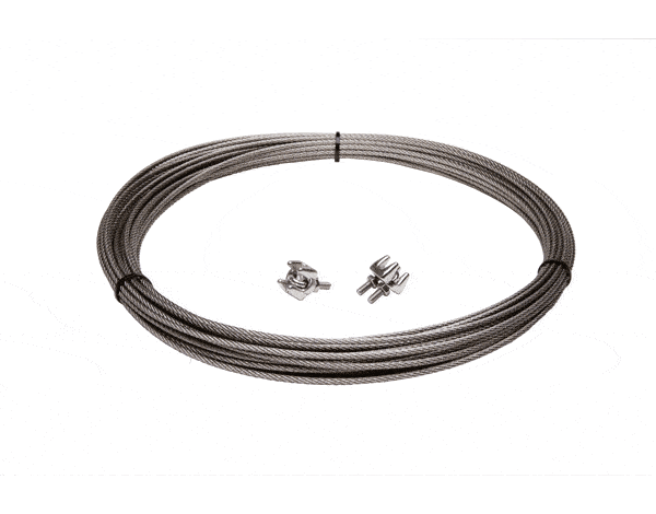 E.M.S Rostfri vajer, 3mm & Vajerlås Vatten E