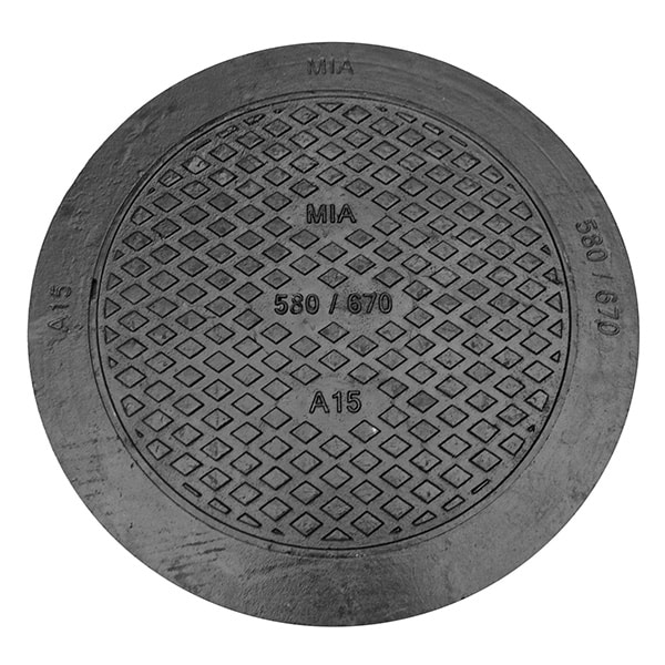 Lätt brunnslock 580-670 A15 i gjutjärn Avlopp Lätt brunnslock 580-670 A15 i gjutjärn