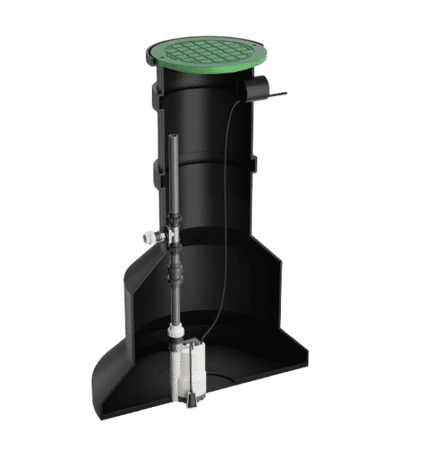 Godkända Avlopp - Siljan pumpstation 1900mm TP 500 Inox Dräneringsbrunnar Komplett pumpstation för gråvatten