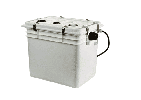 PUMPSTATION NANOBOX DR STEEL37 33L AVLOPPSPUMPAR Minipumpstation för placering ovan golv, under tvättställ, diskho till badkar eller utslagsbackar m