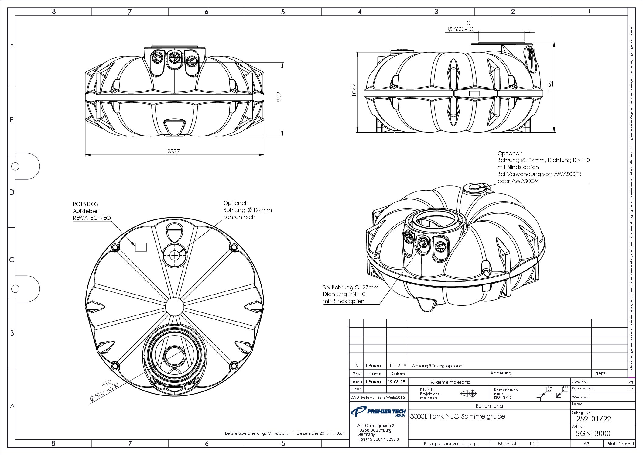 Neo Sluten avloppstank Neo Sluten avloppstank Avlopp Vi ger 35 års garanti för våra slutna tankar
