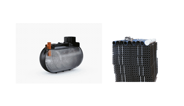 Slamavskiljare 2600L med biomodulspaket 1 hushåll - Normal skyddsnivå