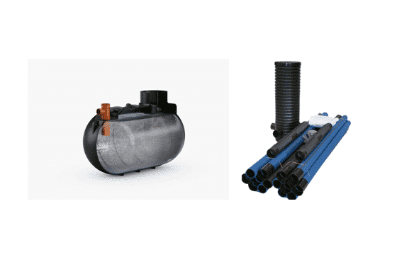 Slamavskiljare 2600L och infiltration 1 hushåll - Normal skyddsnivå